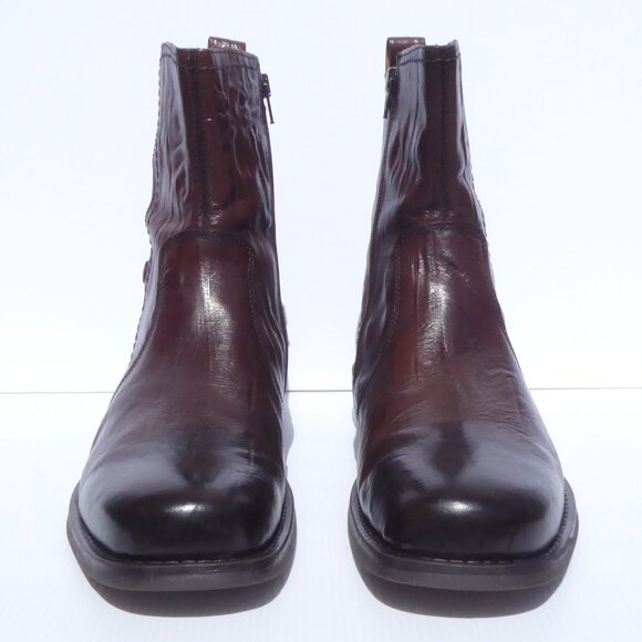 Aldo men\'s burnaugh 22 crinkle leather brown black gradient boots size 11.5 / 12 main image 12